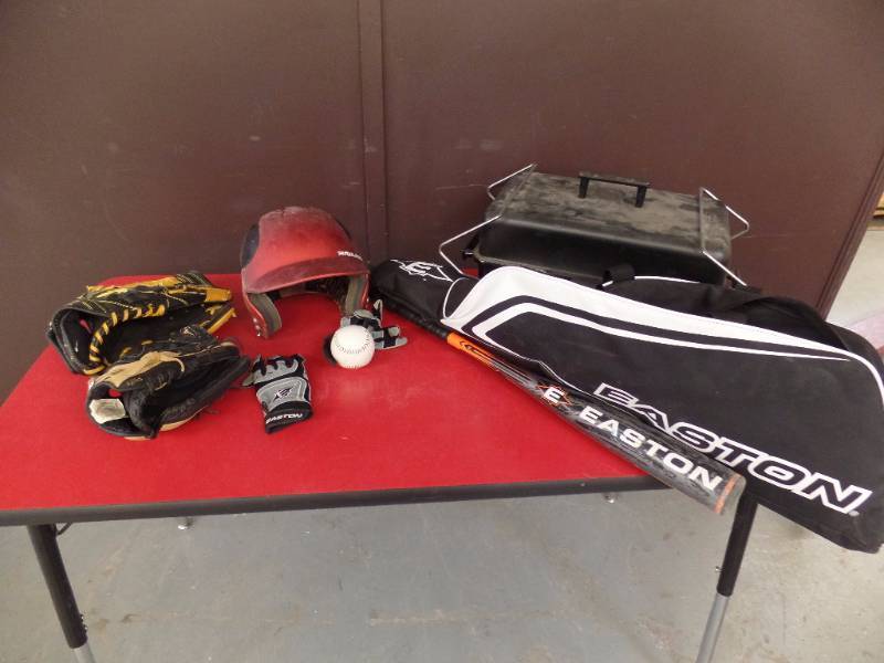 lot 552 image: Baseball Equipment and Portable Charcoal Grill