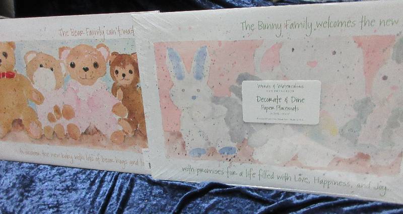 NEW 2 PACK OF PLACE MATS. BUNNIES AND BEARS