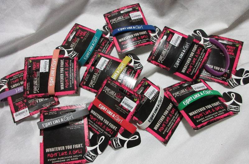 NEW LOT OF 11 FIGHT LIKE A GIRL BRACELETS
