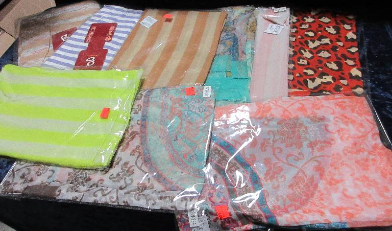 NEW- LOT OF 9 LADIES SCARVES