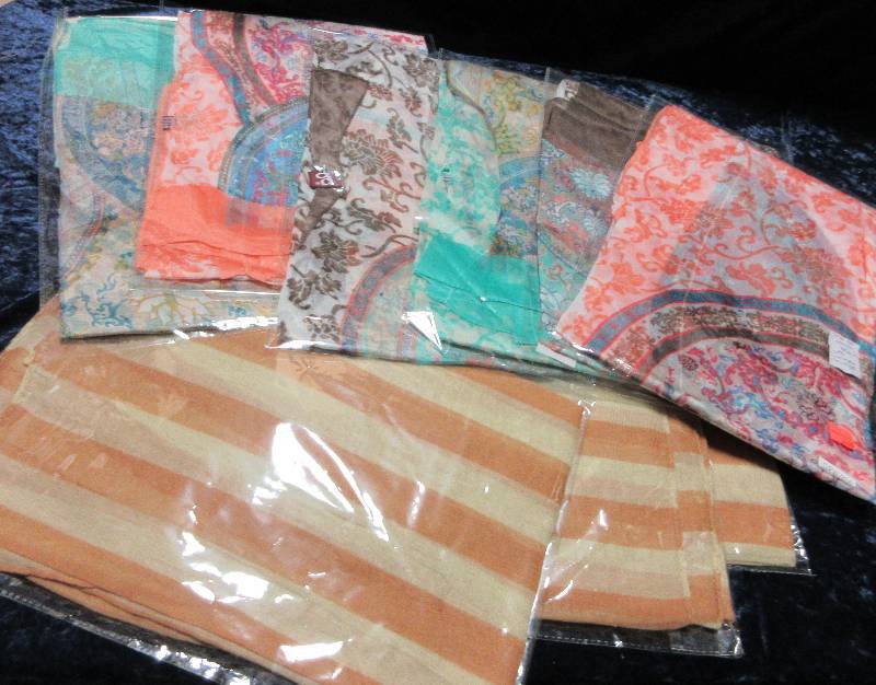 NEW- LOT OF 9 LADIES SCARVES