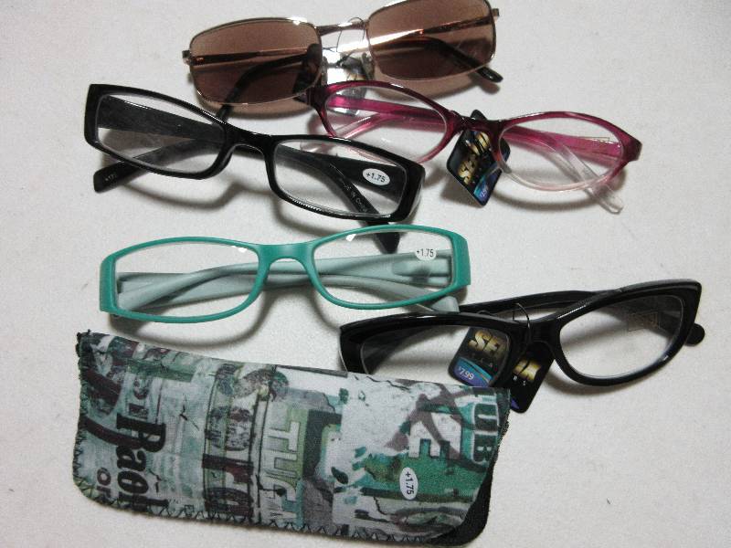 NEW LOT OF 5 PAIR OF 1.75 CHEATER GLASSES
