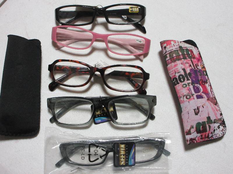 NEW LOT OF 5 PAIR OF 1.25 CHEATER GLASSES