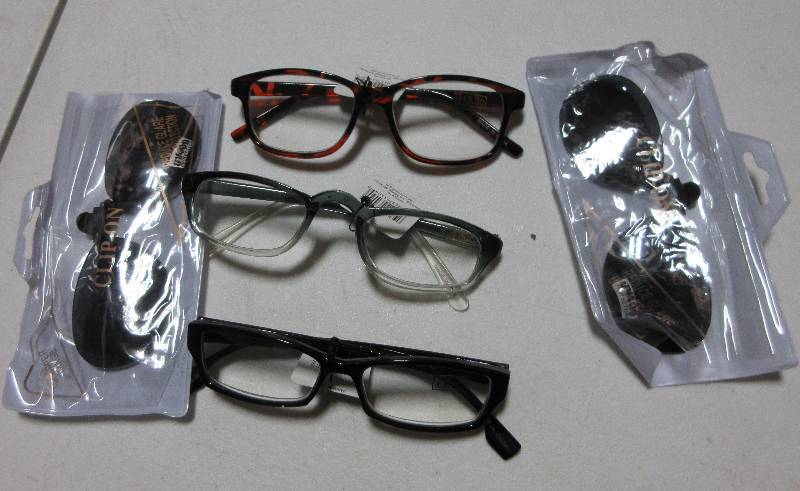 NEW LOT OF 3 PAIR OF 3.00 CHEATER GLASSESTWO CLIP ON