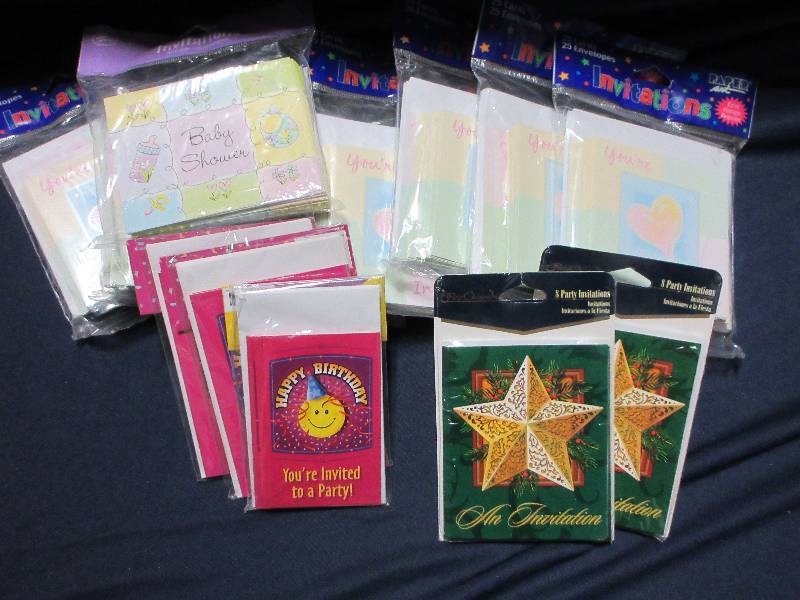 NEW LOT OF 13 PACKAGES OF INVITATIONS