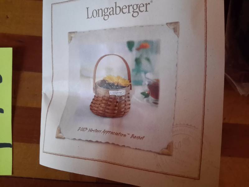Longaberger Hostess appreciation basket 2009
