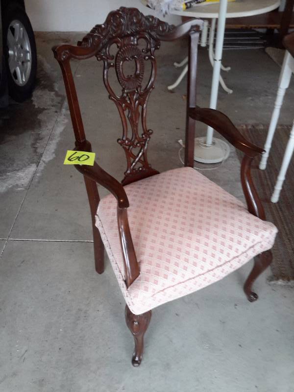 Wood and Upholstered Side Chair.. Nice shape