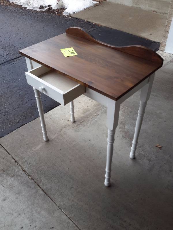 Old Painted Desk with natural wood top.. 30in w x 17 in d x 34in h