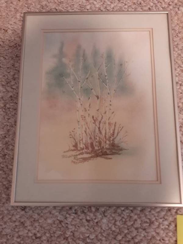 Birches and Creek pictures. Both 15 12 x 12in