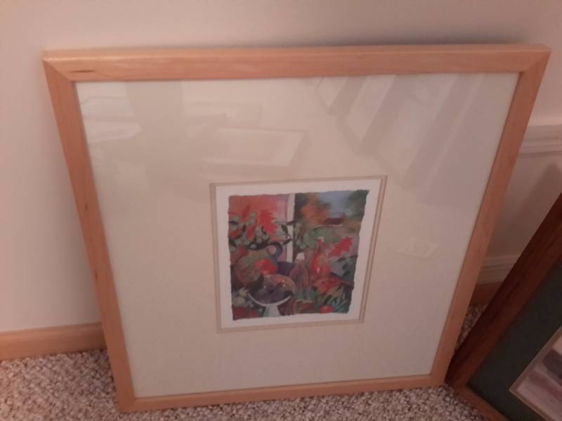 2 Floral pictures.. 30 in x 18 in  19 in x 19 in