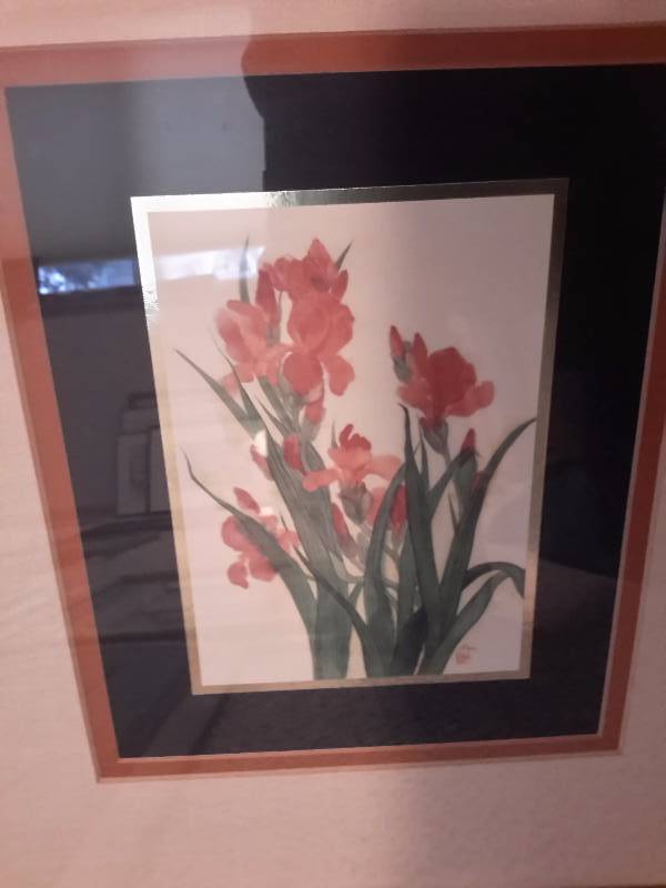 Two Floral water colors as shown. Each 15in x 17in