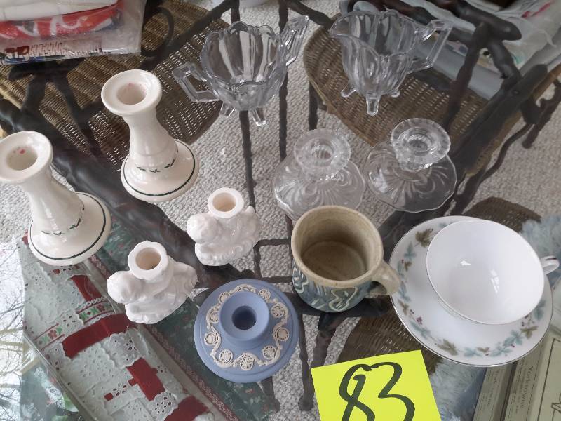 Misc. Candle Sticks and other glass items as shown