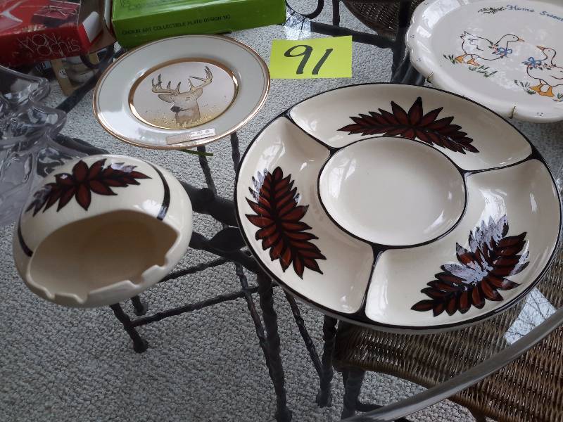 Misc. Decorative items  Table cloths, decorative plates