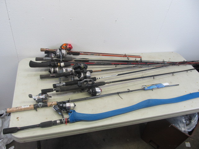 lot 30 image: Large Group of Fishing Rods & Some Tackle