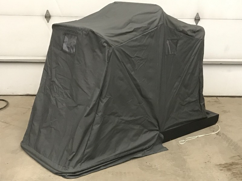 lot 6 image: Unused Amish-Made Portable Ice Fishing Shelter