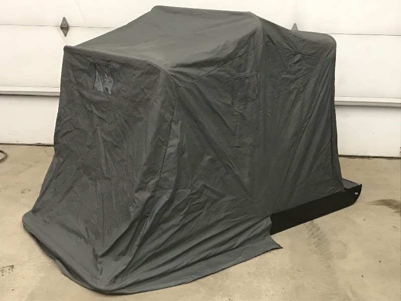 lot 5 image: Unused Amish-Made Portable Ice Fishing Shelter