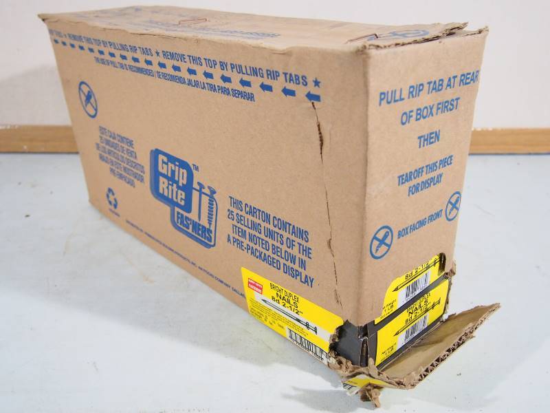 lot 162 image: Case of 25- 1 Pound 8d 2-24 Bright Duplex Nails