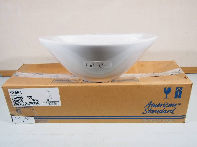 lot 137 image: NEW American Standard Pedestal Base & Sink