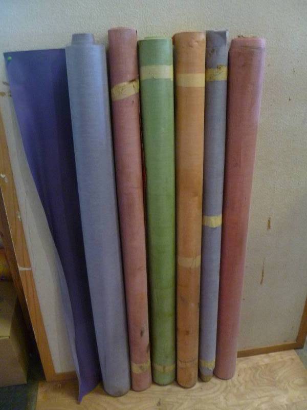 lot 92 image: 6 Rolls of 52 Wide Vinyl Fabric