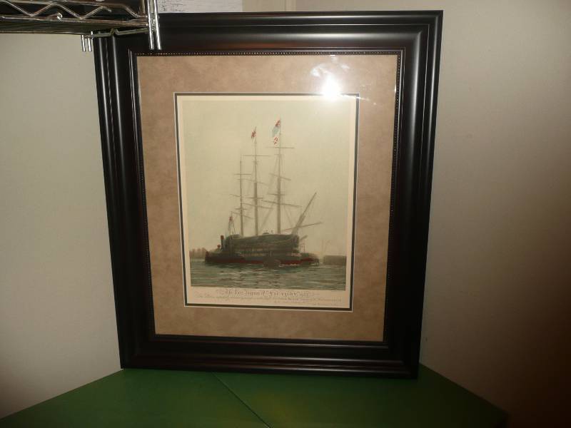 Detailed Lithograph The Last Journey Of Victory1922 - W.L. Wyllie - R.A. Prinat & sculpt Harold Wyllie - Newly Professionally Framed  $100.00 - Very Nice Piece