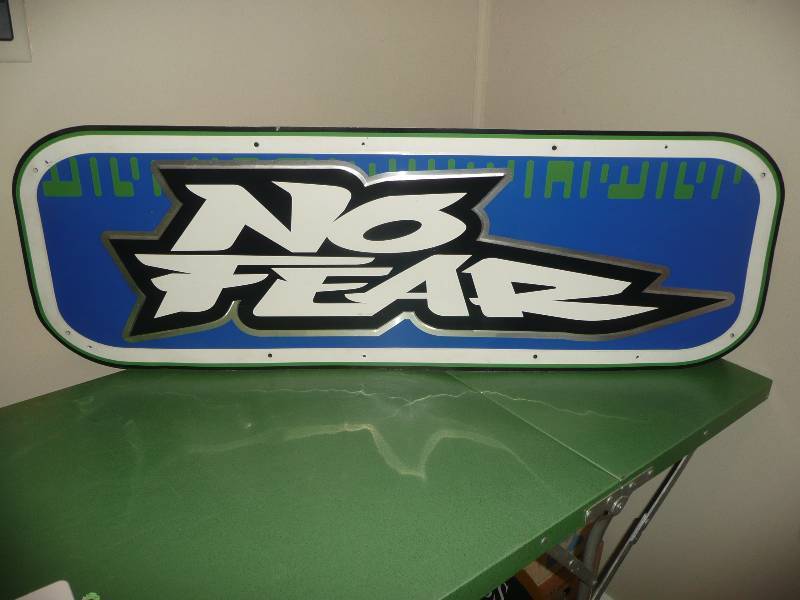 Vintage Large NO FEAR Tin Sign - 41 12wide 14high