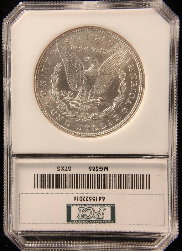 1885 MORGAN SILVER DOLLAR MS62 PCI