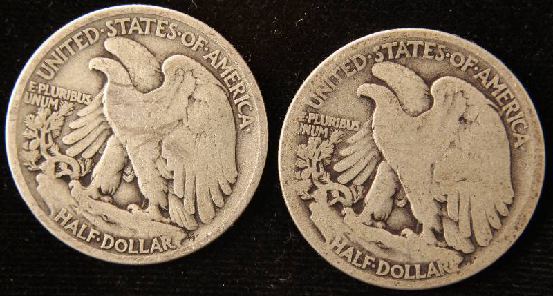GROUP  OF 2 WALKING LIBERTY SILVER HALF DOLLARS 1917 & 1918