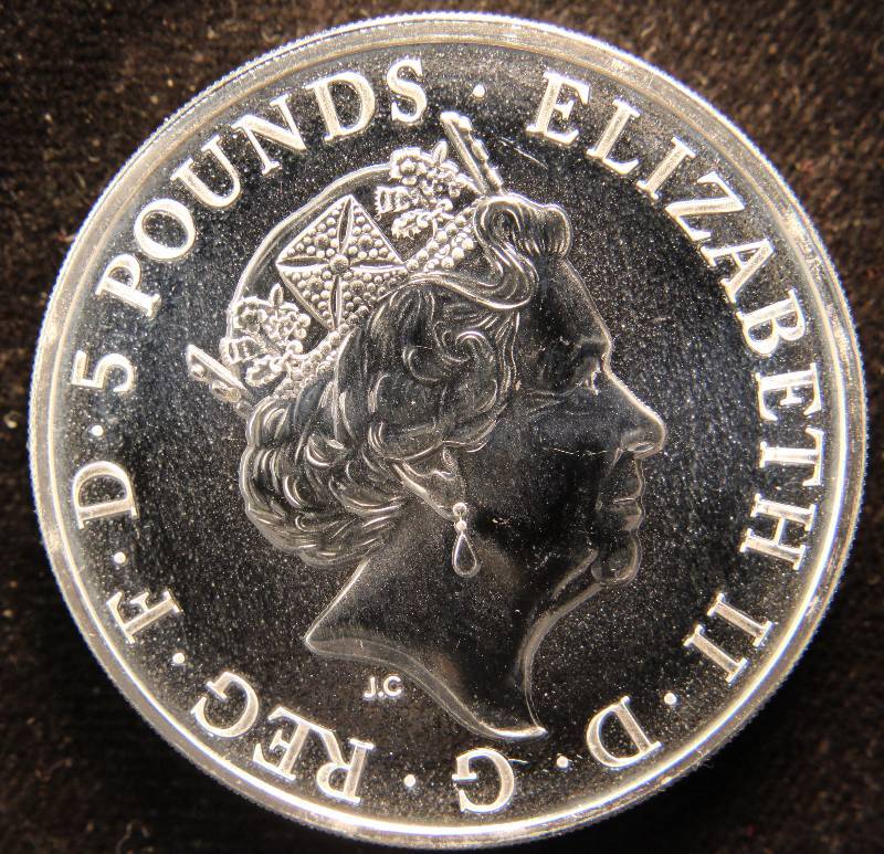 2016 GREAT BRITAIN 2 TROY OZ. .999 FINE SILVER QUEENS BEAST