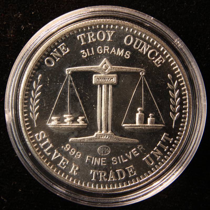 1 TROY OZ. .999 FINE SILVER VINTAGE EAGLE-FLAG SILVER TRADE UNIT IN AIRTITE