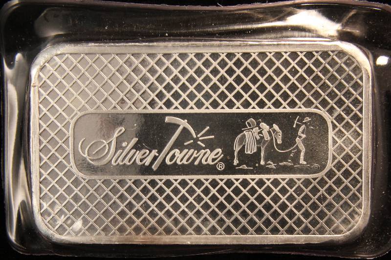 5 TROY Oz. .999 FINE SILVER BAR PROSPECTOR BY SILVERTOWNE SEALED