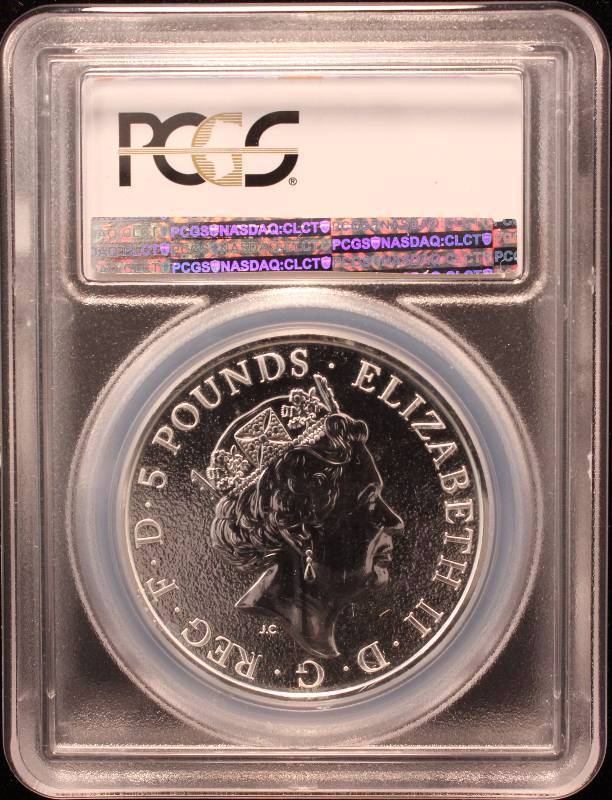 2016 GREAT BRITAIN 2 TROY OZ. .999 FINE SILVER QUEENS BEAST BU PCGS