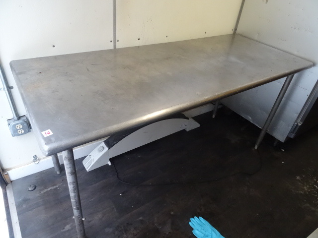 Stainless prep table. 72 x 30 x 34...