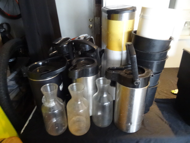 Caraffes. Coffee dispensers. Orange...