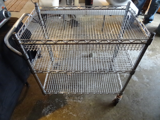 NSF 3 tier wire cart. Missing one w...