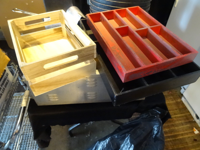 3 wood trays. Spice Racks...