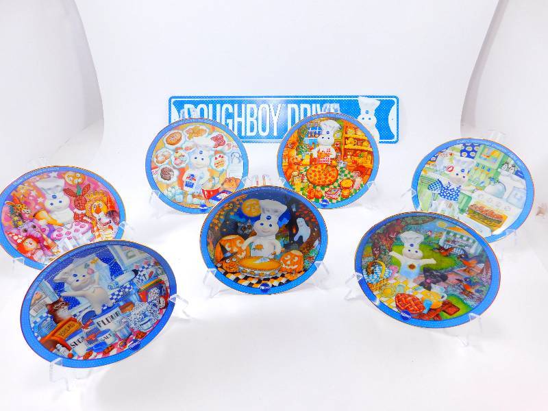 lot 31 image: Lot of Pillsbury Doughboy Collector Plates and Sign