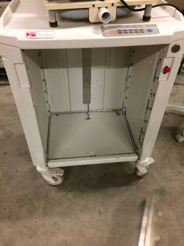 lot 3 image: Retails Used $300 Medical Metro Flexline AntiMicrobial Mobile Utility Crash Cart - No Drawers - Cart Only