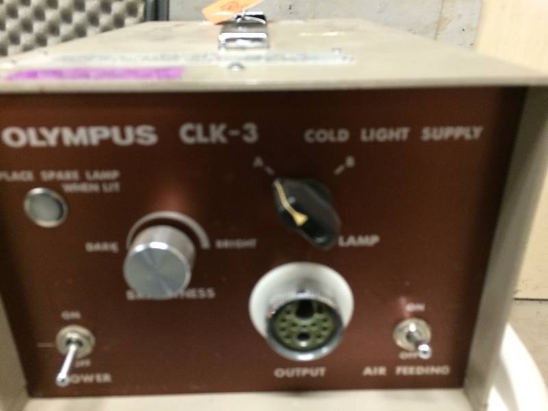 lot 19 image: Wow Olympus OSF-2 Sigmoidoscope With Olympus CLK-3 Cold Light Supply Endoscopy Light Source - Super Condition