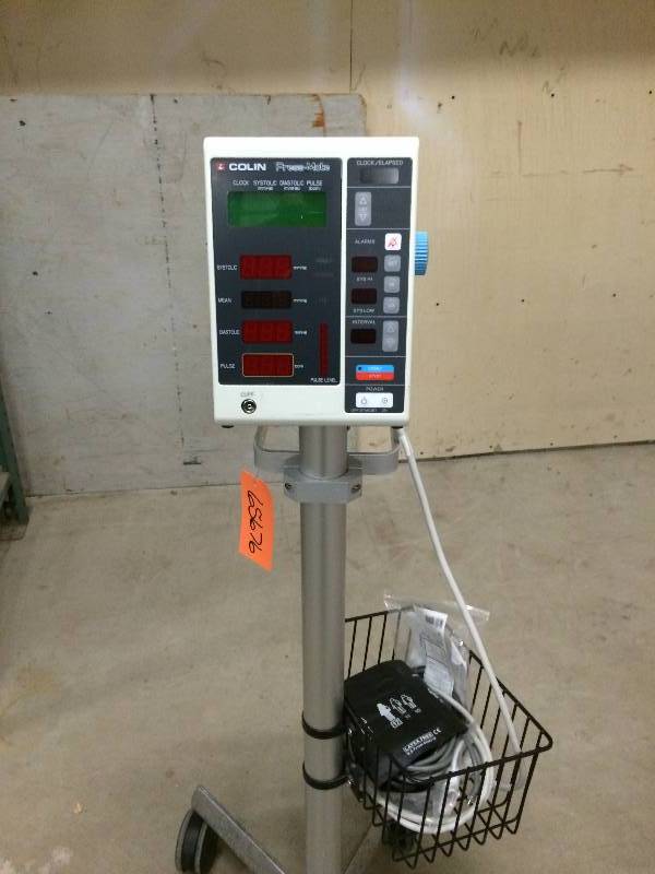 lot 22 image: Colin Press Mate 8800c Sphygmomanometer Vital Signs Monitor Blood Pressure Includes Cuff, Hose, Basket & Mobile Rolling Stand ONE JUST SOLD ON EBAY $200 Without the STAND EXCELLENT