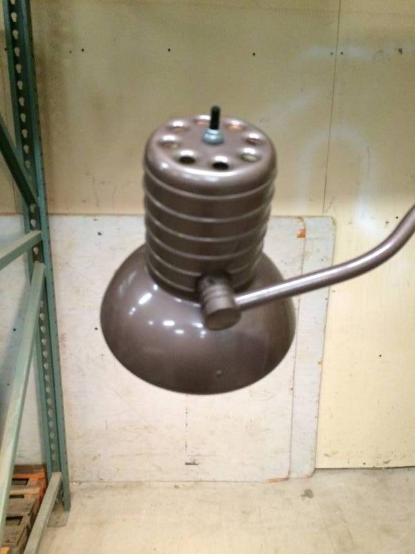 lot 45 image: Super Chic Studio Loft Industrial Dazor Floor Lamp Vintage Floating Arm Metal Adjustable Task Medical Examination Light Lamp Dazor Model 794 Mid Century Excellent