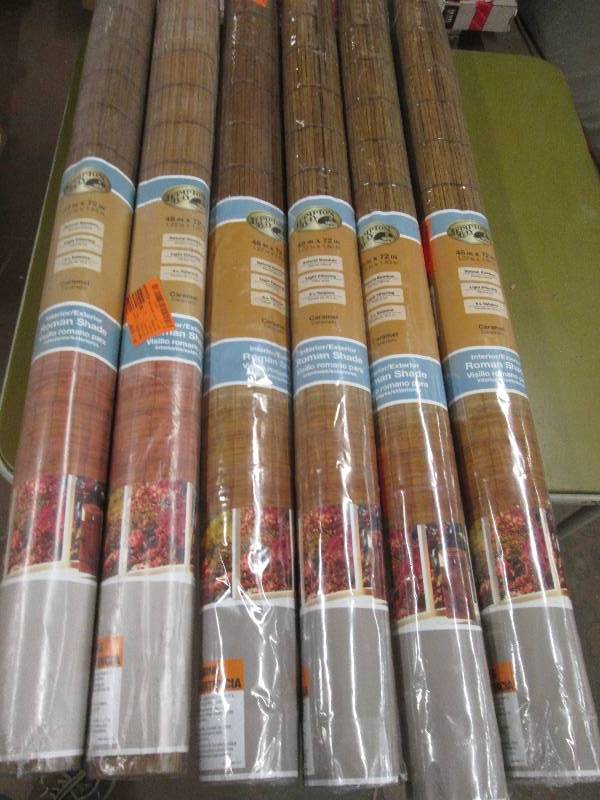 6  hampton bay 48x72 roman shades...