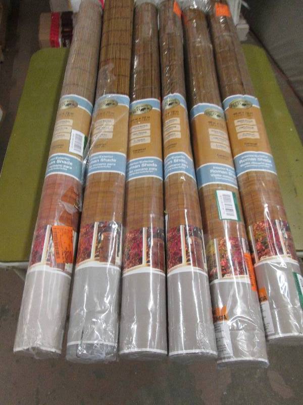 6  hampton bay 48x72 roman shades...