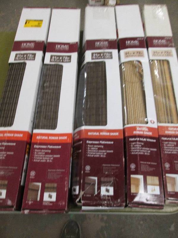 5 natural roman shades 31x72 open...
