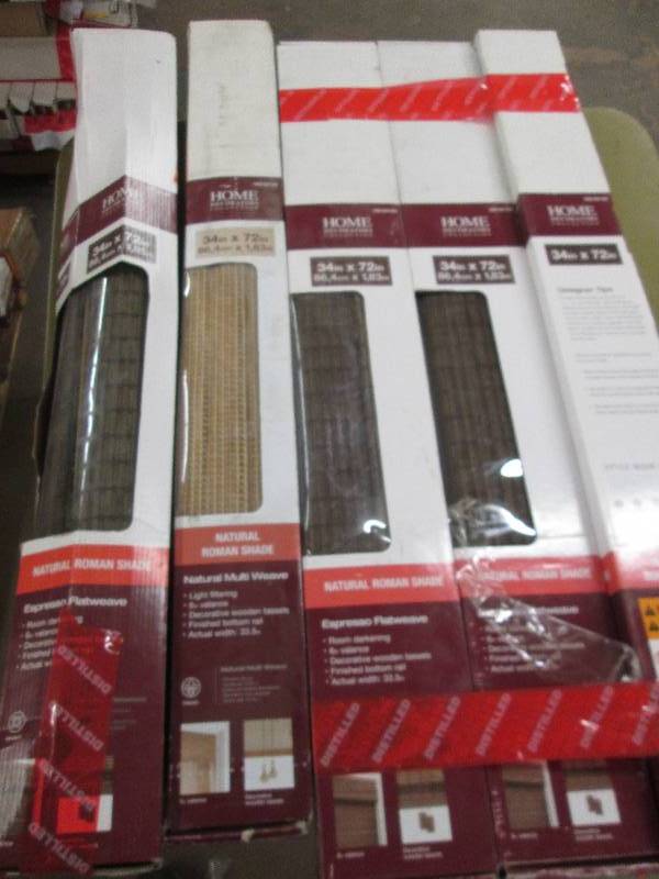 5 natural roman shades 34x72 open...