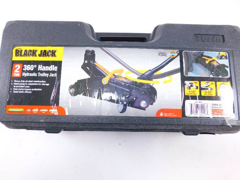 lot 35 image: Torin 2 Ton Trolley Jack w360° Swivel Handle & Carrying Case