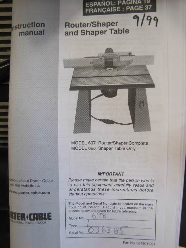 Router Table  Shaper