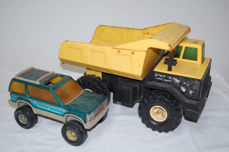 Large Toy Dump Truck and SUV