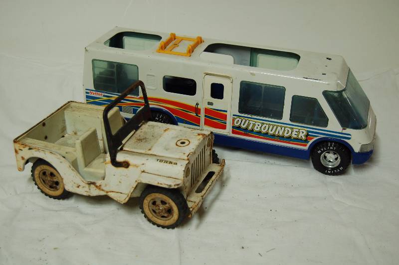 Toy Jeep and Camper