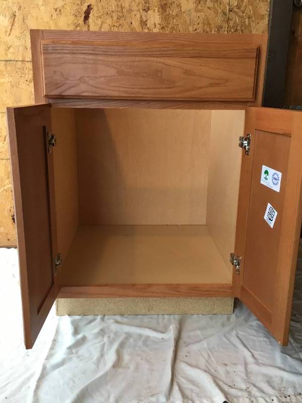 lot 2 image: Building Surplus New Pre-Finished Sink Base Cabinet