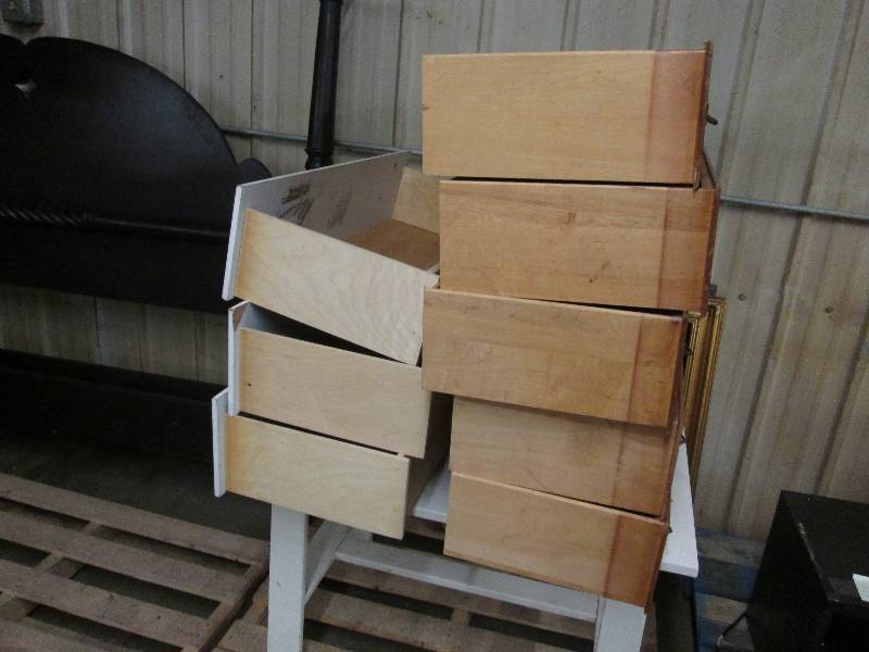 lot 18 image: Lot of 8 Dresser Drawers for repurp...